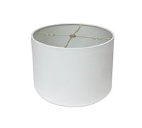Royal Designs Abat-jour tambour peu profond à couverture rigide, lin blanc, 13 x 14 x 9