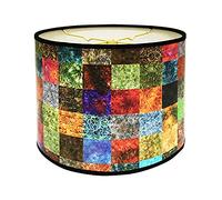 Royal Designs HBC-8008-10 Abat-jour carré à dos rigide Motif patchwork Multicolore 25,4 x 25,4 x 17,8 cm