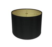 Royal Designs, Inc. HB-610-14BLK/GL Abat-jour rigide à tambour peu profond 13 x 14 x 9 cm noir/doré