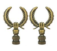 Royal Designs, Inc. Lot de 2 embouts décoratifs en forme de couronne de laurier pour abat-jour, laiton antique