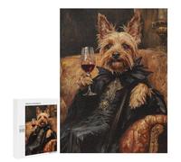 Royal Dog in Black Robe with Wine Glass Puzzle 1000 Pièces Educa Jouet en Bois Cadeau Unique Décoration Intérieure Jeu Éducatif Challenge Toy Adultes Et Enfants À Partir De 14 Ans 500 PCS