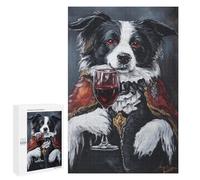 Royal Dog with Wine Glass Puzzle 1000 Pièces Educa Jouet en Bois Cadeau Unique Décoration Intérieure Jeu Éducatif Challenge Toy Adultes Et Enfants À Partir De 14 Ans 1000 PCS