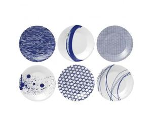 Royal Doulton Assiette Pacific. bleu 6 pièces 23 cm