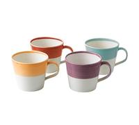 Royal Doulton Mugs-1815 Bright Collection Lot de 4 grandes tasses en porcelaine pour boissons chaudes, café, thé, latte et cappuccino - Meilleure rétention de la chaleur, 400 ml chacune, porcelaine, 0,45 l
