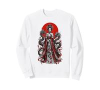 Royal Dragon Impératrice Soleil Rouge Floral Fantasy Art Sweatshirt