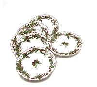 Royal Family Service de 6 assiettes à dessert de décoration de Noël Christmas Carol en porcelaine cm 20 - fine Bone China - pour équipement de Noël