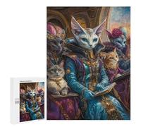 Royal Feline Gathering-1 Puzzle 1000 Pièces Educa Jouet en Bois Cadeau Unique Décoration Intérieure Jeu Éducatif Challenge Toy Adultes Et Enfants À Partir De 14 Ans 500 PCS