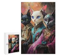 Royal Feline Gathering Puzzle 1000 Pièces Educa Jouet en Bois Cadeau Unique Décoration Intérieure Jeu Éducatif Challenge Toy Adultes Et Enfants À Partir De 14 Ans 1000 PCS