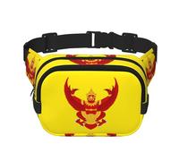 Royal Flag of Thailand Square Sac banane double couche avec bandoulière réglable Idéal pour les sports de plein air, noir, One Size