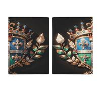 Royal Flower And Crown Tiare Passport Card Holder Travel Passport Covers Case PU Passport Book Cover Passport Book Cover Passport Wallet Cover Case Passport Protective Cover Passport Protective Cover