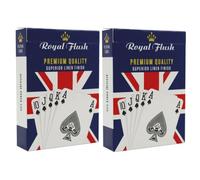 Royal Flush Cartes à Jouer Union Jack - Double Jeu de Cartes de Poker, Finition en Lin Cartamundi de qualité supérieure, Facile à mélanger et Durable, Excellent Cadeau pour Les soirées de Jeux