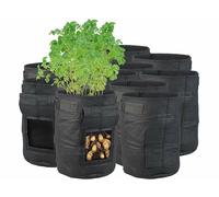 Royal Gardineer 10 sacs de culture 10 L avec trappes et poignées