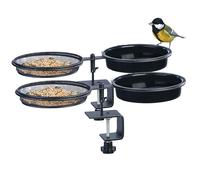 Royal Gardineer 2 abreuvoirs et mangeoires à oiseaux avec support à pince