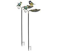 : 2 abreuvoirs et mangeoires à oiseaux décoratifs avec piquet