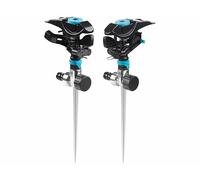 Royal Gardineer : 2 arroseurs à impulsion avec piquet de terre, 360°, 314 m². G