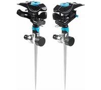 Royal Gardineer : 2 arroseurs à impulsion avec piquet de terre, 360°, 314 m². G