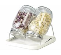 Royal Gardineer 2 bocaux de germination 1 L avec support et bac de récupération