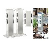 Royal Gardineer 2 colonnes multiprises d'extérieur 4 prises avec boîtier en acier inoxydable