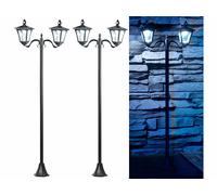 2 doubles lampadaires de jardin solaires à LED avec détecteur de mouvement [Royal Gardineer]