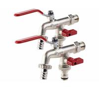 Royal Gardineer 2 doubles robinets quart de tour 1/2"