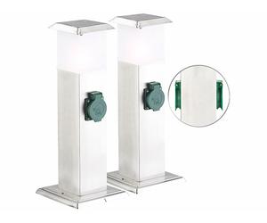 Royal Gardineer 2 luminaires avec deux prises de courant protégées contre les intempéries IP44