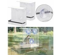 2 mangeoires à oiseaux avec 2 compartiments à graines et fixation par ventouses Royal Gardineer