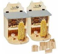 Royal Gardineer : 2 mangeoires pour écureuil avec toit en métal à assembler