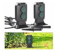 Royal Gardineer : 2 multiprises de jardin avec 4 prises résistantes aux intempéries IP44 G