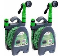 Royal Gardineer : 2 tuyaux d'arrosage extensibles avec pistolet d’arrosage et support mural G