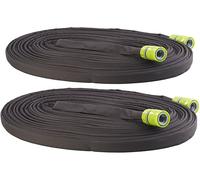 Royal Gardineer 2 tuyaux d'arrosage poreux plats avec raccords et valve d'arrêt - 30 m