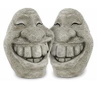 Royal Gardineer 2 visages décoratifs ''Stone Smiley''