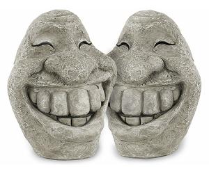 Royal Gardineer 2 visages décoratifs ''Stone Smiley''