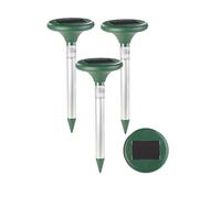 Royal Gardineer : 3 chasse-taupes solaires 400 Hz 2 en 1 avec balise lumineuse G