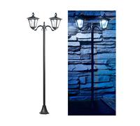 Royal Gardineer Double lampadaire de jardin solaire à LED détecteurs