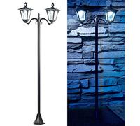 Royal Gardineer Double lampadaire de jardin solaire à LED détecteurs