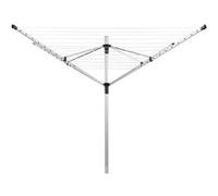 Etendoir à linge Royal Gardineer : Etendoir à linge en aluminium à 4 bras, avec 60 m de corde à linge et ancrage au sol