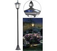 Lampadaire de jardin solaire à LED, capteur PIR et crépusculaire, 300 lm, 160 cm [Royal Gardineer]