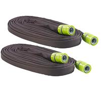 Royal Gardineer Lot de 2 tuyaux d'arrosage poreux plats avec raccords et valve d'arrêt - 12 m