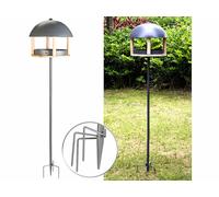 Royal Gardineer Mangeoire pour oiseaux sur piquet avec toit en métal