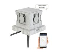Royal Gardineer Multiprise de jardin connectée et intelligente avec 4 prises et commandes vocales