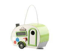 Royal Gardineer Nichoir à oiseaux en bois design caravane en métal