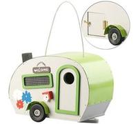 Royal Gardineer Nichoir à oiseaux Design caravane Bois et métal Ouverture Ø 30 mm Nettoyage facile