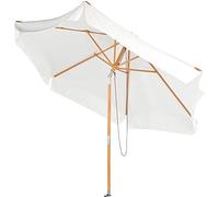 Royal Gardineer Parasol Pliable UV 50+ / Ø 3 m avec Pied en Bois - Blanc