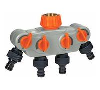 Royal Gardineer : Répartiteur d'eau réglable à 4 voies avec raccord métallique G