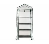 Royal Gardineer : Serre en film 4 étages avec porte enroulable - transparent blanc