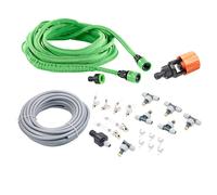 Royal Gardineer Système de brumisation avec tuyau 10 m et 6 buses mobiles en métal + Accessoires