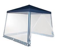 Tonnelle - ROYAL GARDINEER - étanche - autoportante - moustiquaire - bleu-blanc
