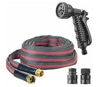 Tuyau darrosage avec gaine textile résistante et pistolet - 10 m [Royal Gardineer]