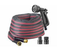 Royal Gardineer : Tuyau d'arrosage avec gaine textile résistante et pulvérisateur - 30 m G