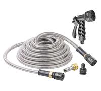 Royal Gardineer - Tuyau d'arrosage extensible en acier - Pistolet 7 jets - 10 à 15 m